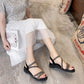 Sandals Female 2020 Roman Shoes Casual Women Summer Korean Flat Bottom Wear Rhinestone Fairy Wild Fashion Non-slip Pointed Leather Shoes