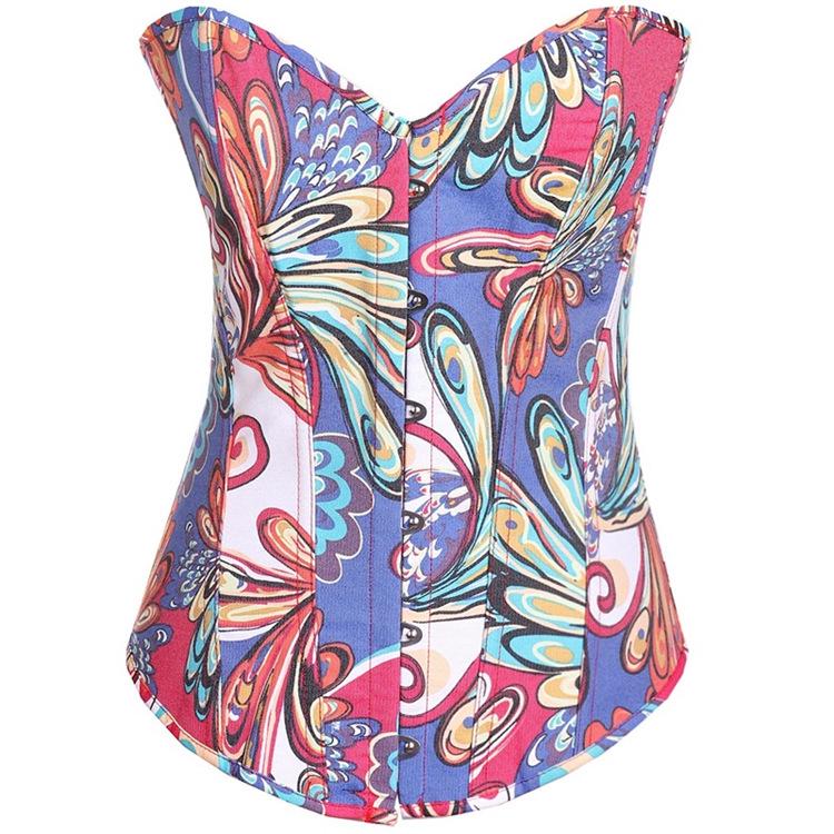 Sexy Boned Waist Trainer Brocade Corsets Bustiers Embroidery Lace Up Corselet Gothic Plus Size Body