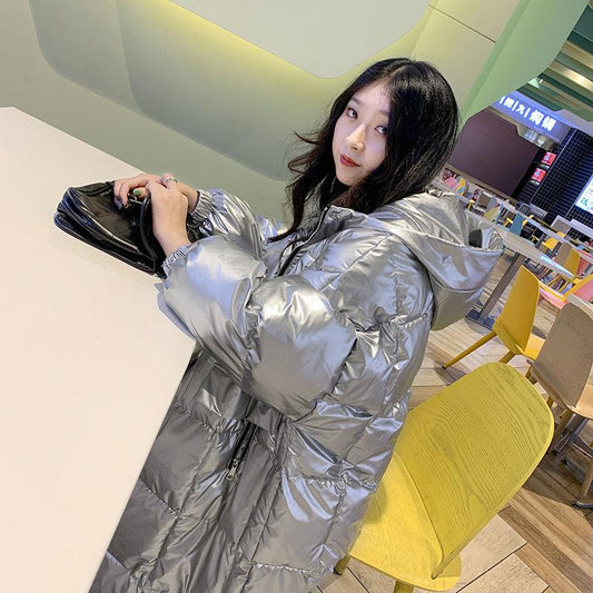 Glossy Down Cotton-padded Jacket Women's Loose Winter Coat Winter Jacket New Women's Clothing