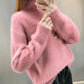 Women's Sweater Autumn Winter Women Pullover Solid Loose Warmth Half Turtleneck  Sweaters Ladies Chic Soft Jumper Pull