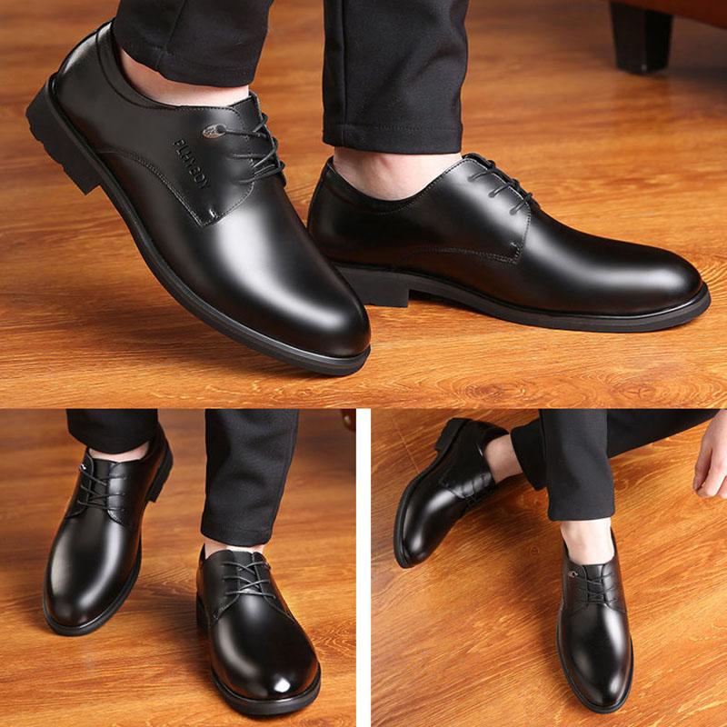 Men's Business Casual Leather Shoes Non-slip British Men's Shoes Breathable Work Men's Work Shoes
