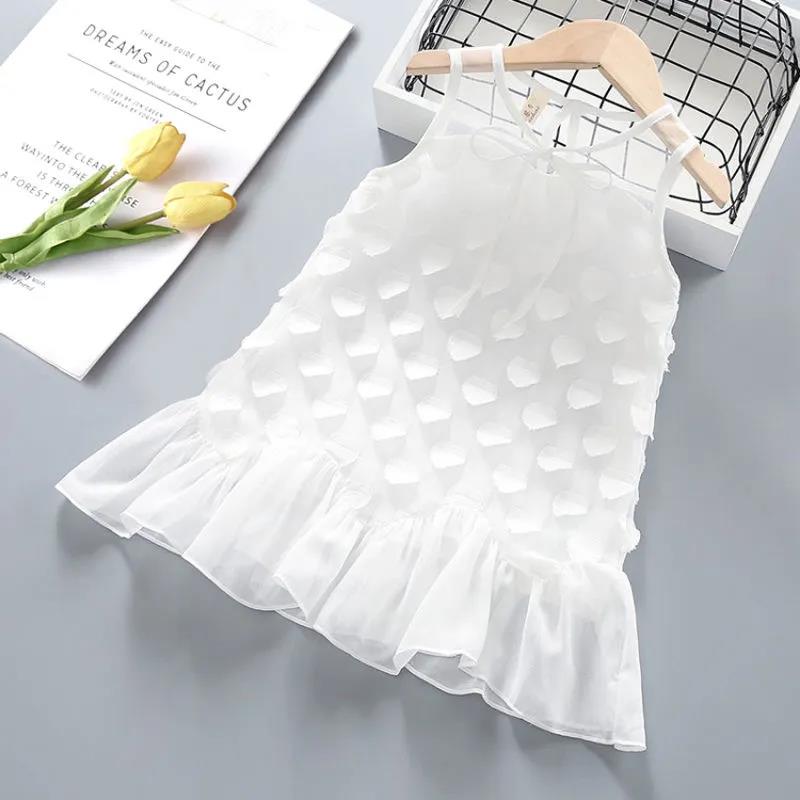 Baby Girl Dress Summer Children Sweet Mesh Skirt 2-5 Years Old Chiffon Sleeveless Princess Skirt Vest Skirt Baby A-line Skirt