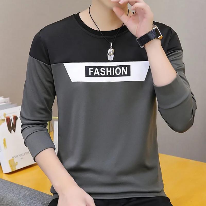 Men's Sweater Casual Long-sleeved Loose Round Neck Bottoming Sweatshirts Youth Sweater Trend Printing Autumn Clothes