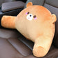 Cute Animal Car Neck Pillow and Lumbar Pillow Seat Support Pillow Breathable Relaxation Artifact