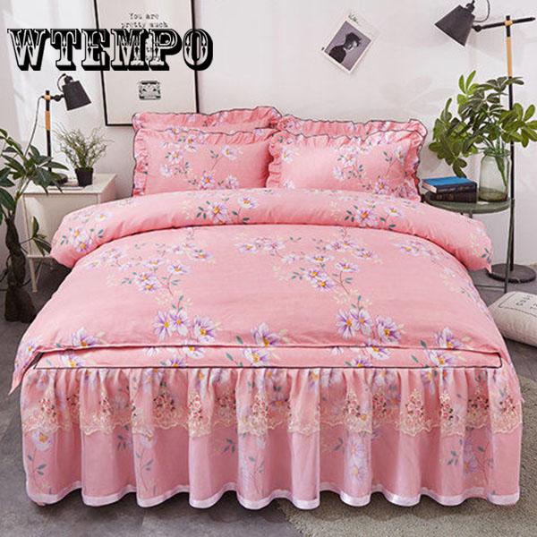 Bed Skirt Four Sets Bedding Princess Sanding Bed Skirt Bed Cover Three Sets