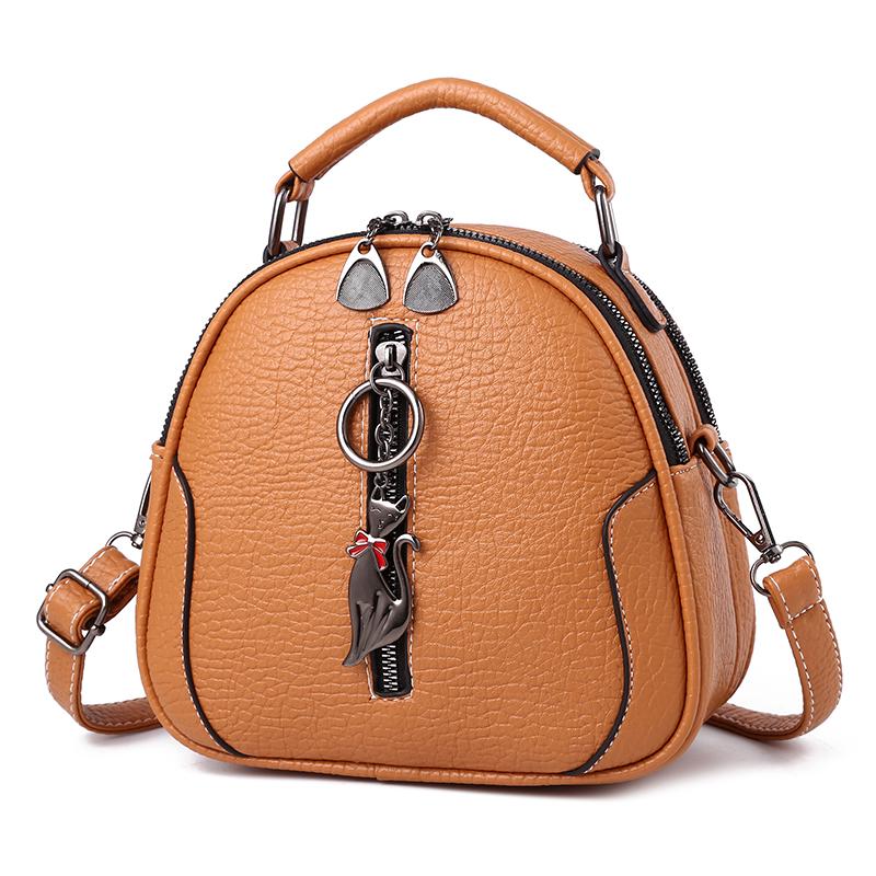 Women Genuine Leather Hand Bag Multifunction Crossbody bag Waterproof Shoulder Bag Leisure Round Bag