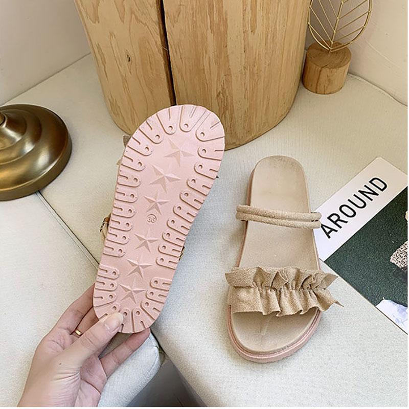 Sponge Cake Platform Sandals Female Fairy Style Summer Student Flat Roman Net Red Sandals