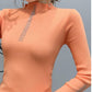 Autumn and Winter Thickening Imitation Diamond Wool Sweater Long-sleeved Casual Slim Half High Neck Ladies Sweater