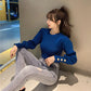 Autumn and Winter Loose Casual Sweater Slim Long-sleeved Pullover Blouse All-match Slim Female Blouse