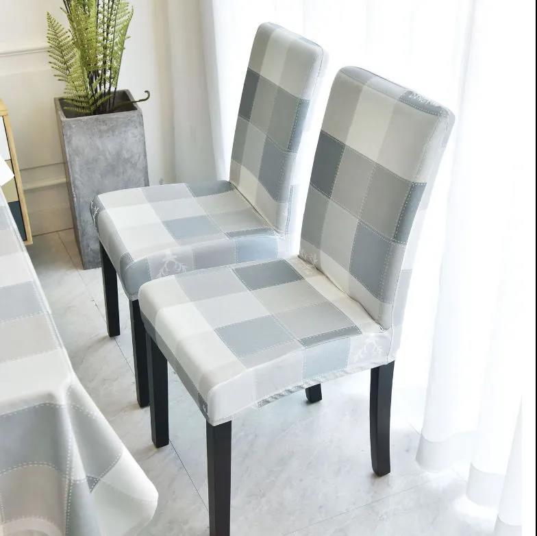 Two-piece Household Conjoined Elastic Chair Cover Modern Minimalist Dining Chair Cover Through Stool Chair Cover