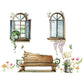 PVC removable wall stickers fake window landscape wallpaper environmental decal wallpaper