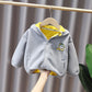 Boys' Spring and Autumn Jackets Children's Autumn Baby Fleece Small and Medium-sized Children's Plus Fleece Hooded Sweater