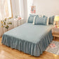 Korean Style Bed Skirt One-piece Princess Style Bedspread Bed Cover Protective Cover Non-slip Bed Cover Solid Color Bed Sheet One-piece