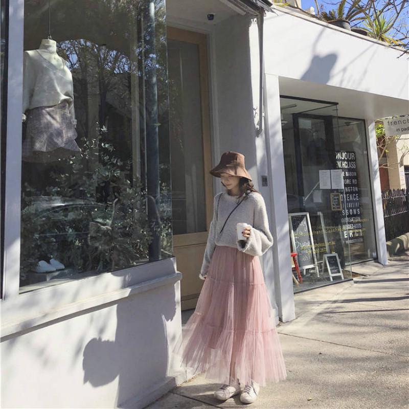Pofulove Mohair Girly Ruffles Cuffs Turtleneck Warm Knitwear Skin-friendly Losse Pullover Sweater
