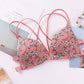 Women Flower Printed Cozy Bras Front Buckle Wireless Bralette Sexy Lingerie Comfort Push Up Floral Breathable Bras