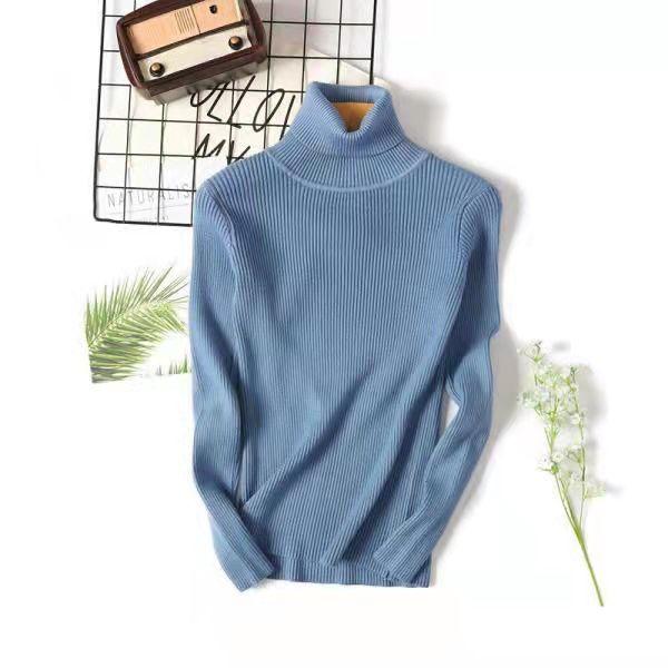 Women's Sweater Thickened Turtleneck Warm Autumn and Winter Knitted Women's Stretch Soft Pullover
