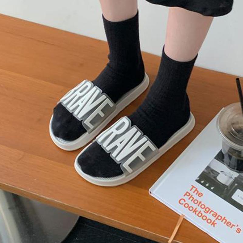 Slippers Female Summer Korean Style Fashion Indoor Home Home Non-slip Bath Sandals Outer Wear Letter Slippers