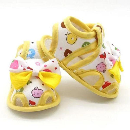Baby's Shoes Summer Newborn Baby Girls Walkers Bow-knot Printed Princess Breathable Anti-slip Shoes