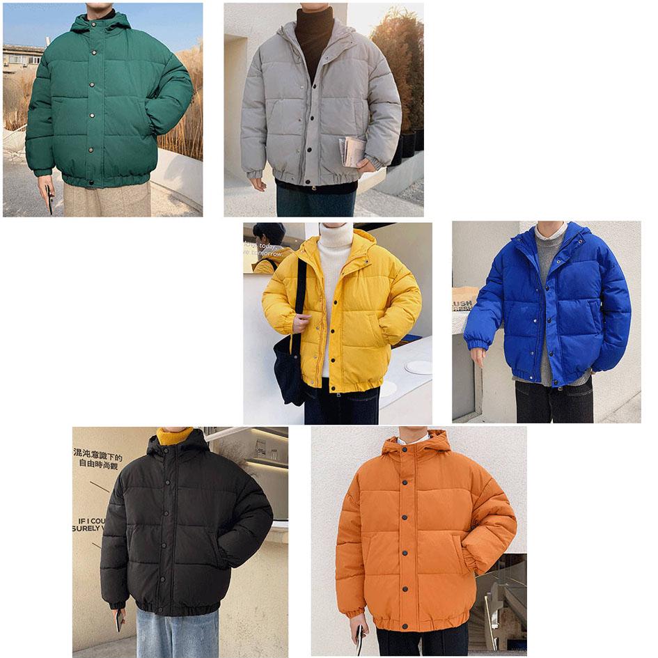 Parka Casual Winter White Jacket Men's Warm Padded Hooded Overcoat Outerwear Young Man Jacket