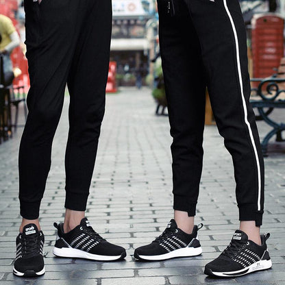 Couples Sports Shoes Fashion Women Flying Woven Mesh Breathable Non-Slip Wear-Resistant Cushion Sneakers Men's Vulcanize Shoes