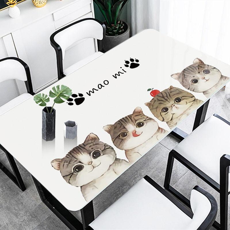 Soft Glass PVC Tablecloth Waterproof Anti-scald Oil-proof Disposable Plastic Table Mat Tea Table Mat Thickened Crystal Plate Tasteless