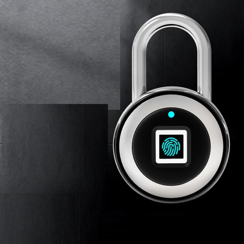 Fingerprint Padlock Intelligent Small Lock Dormitory Cabinet Lock Password Fingerprint Anti Theft Lock Warehouse Gym Fingerprint Padlock
