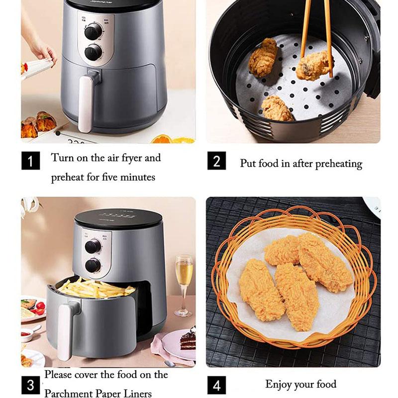 50Pcs Air Fryer Disposable Paper Liner, Baking Paper for Air Fryer Oil-proof, Water-proof, Food Grade Parchment for Baking Roasting Microwave