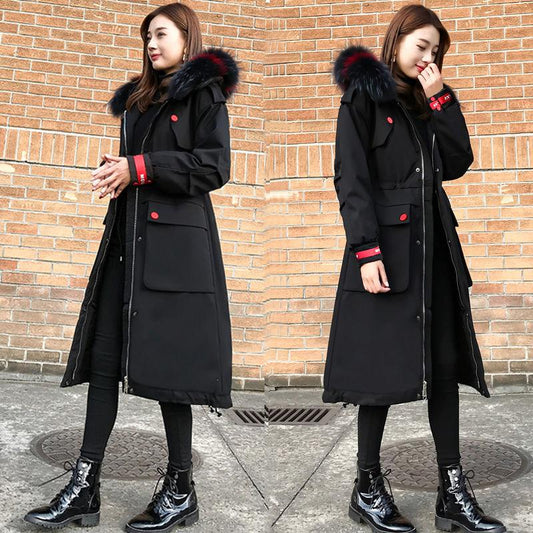 Women Parkas Jacket  Winter Thick Winter Parkas Women Jacket Fashion Fur Collar Hooded Thick Warm Snow Long Coat Jacket