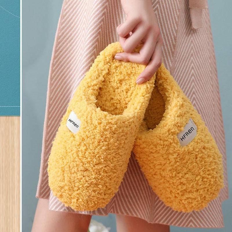 Soft Bottom Cotton Slippers Winter Female Plus Velvet Warm Household Floor Non-slip Student Couple Plush Indoor Men