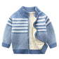 Boys Sweater Coat Autumn and Winter Children's Zipper Cardigan Baby Warm Sweater Double Layer Thickness