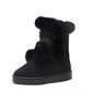 Winter Snow Boots Women's Mid-tube Cotton Boots Cotton Shoes Wool Ball Warm Women's Cotton Shoes
