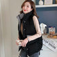 Down Cotton Stitching Color Waistcoat Female Autumn and Winter Looks Thin Slim All-match Stand-up Collar Student Vest Waistcoat