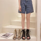 Bohemian Style Sandals Summer Cross Straps Hollowed Out Retro Vacation Roman Flat Sandals Women