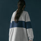 Half Zipper High Neck Sweater Women Autumn Vintage Sports Style Korean Loose Pullover Coat