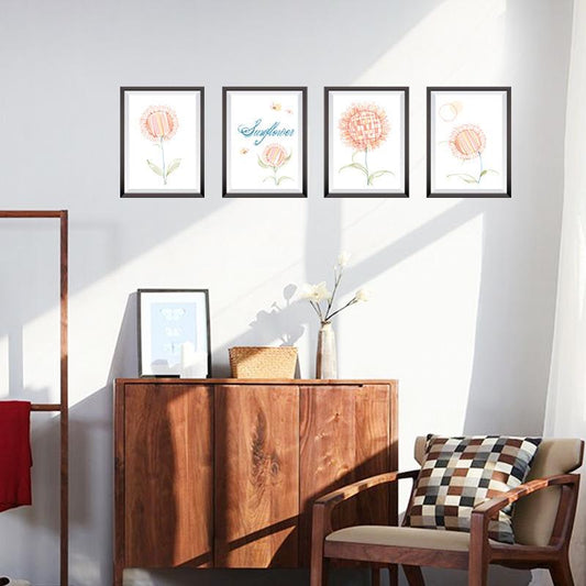 3D simulation sun flower frame wall stickers restaurant porch dining table background wall stickers