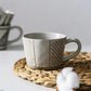 Japanese Style Stoneware Mug Ins Wind Net Red Coffee Cup Large Capacity Ceramic Breakfast Cup Household Water Cup with Spoon