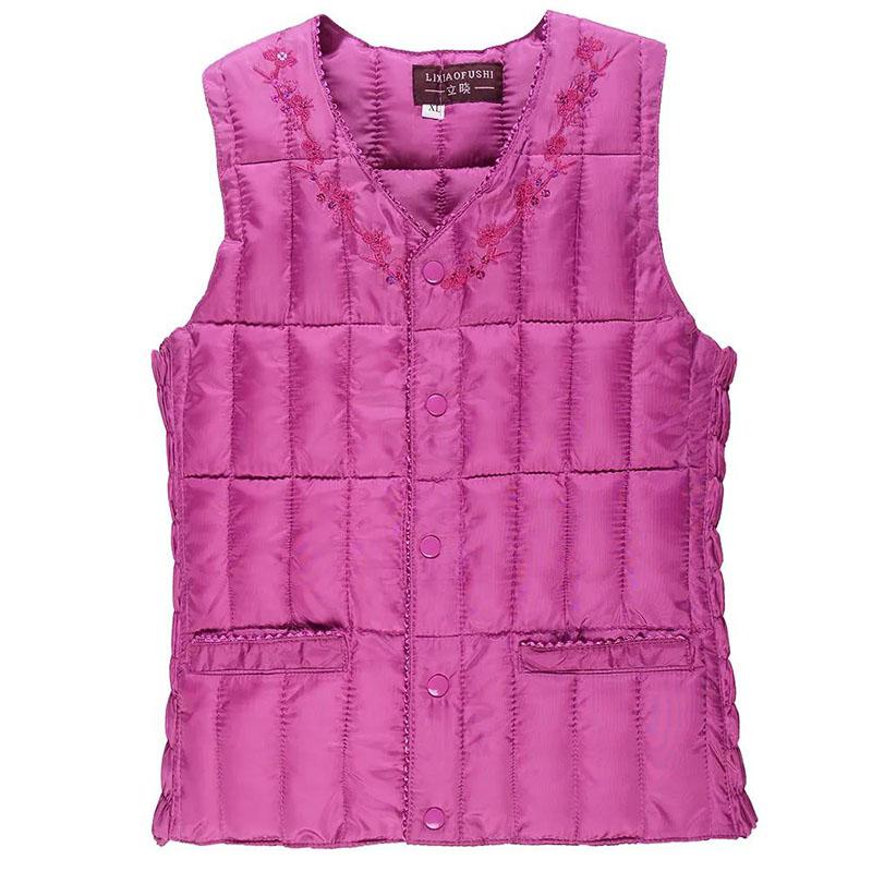 Winter Ladies V-neck Vest Jacket Fashion Smooth Down Cotton Sleeveless Jacket Thickened Warm Winter Vest