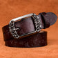 Belt New Retro Cowhide Leather Belt Women Fashion Embossing Pin Buckle Casual Jeans Wide