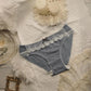 Princess Style Ladies Panties Embroidered Lace Trim Contrast Color Bow Cotton Briefs Women