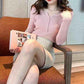 V-neck Sweater Women's Spring and Autumn Clothes with A Slim Bottoming Shirt Autumn and Winter Western Style Thin Knitted Sexy Top