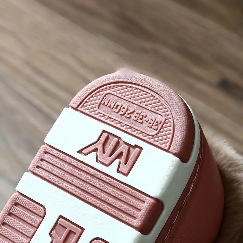 Warm and Velvet Thick-soled Cotton Shoes for Lovers Leather Waterproof Non-slip Bag Heel Shoes for Winter