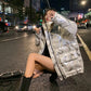 Down Jacket Women Casual All-match White Windbreaker Velvet Stand-up Collar Warm Jacket