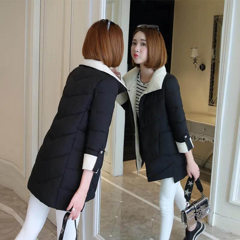 Winter Fashion Padded Coat Women's Mid-length Loose Down Padded Coat All-match Women's Winter Coat Thick Coat Padded Jacket