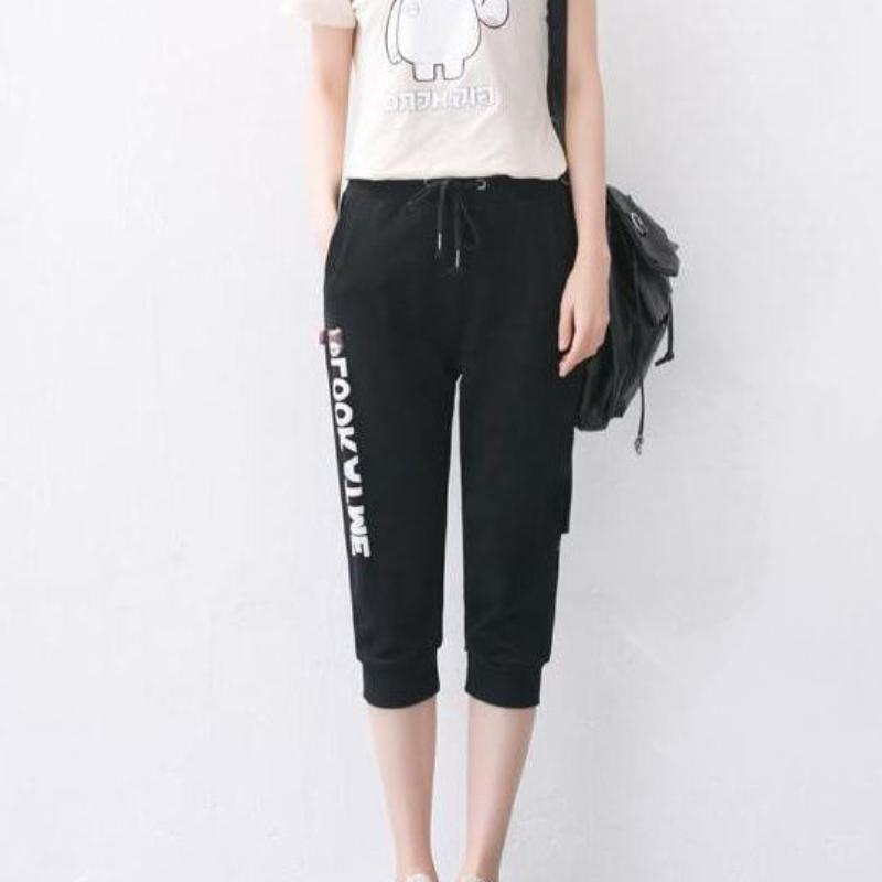 Sports Pants Cropped Pants Women's Summer Thin Loose Casual Shorts Harem Pants Cotton Sports Pants Running Pants Women