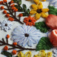 Ribbon Embroidery Small Painting Kit Non-finished Product 30X30CM Three-dimensional Cross Stitch Autumn Color Pine Cone Embroidery