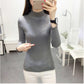 Pofulove Half Turtleneck Sweater Thickened Bottoming Shirt Women Long Sleeves Autumn Winter Sweater