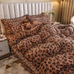Coral Fleece Four-piece Plus Fleece Thick Quilt Cover Sheet Winter Plush Double-sided Fleece Cartoon Bedding