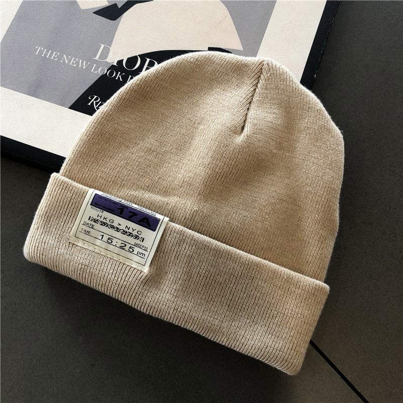 Unisex Knitted Beanie Hat Winter Solid Color Warm Hat Ladies Crochet Ski Leisure Skull Hat