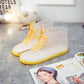 Jelly Transparent Non-slip Fashion Waterproof Shoes Rain Boots Rain Boots Rubber Shoes Overshoes Water Boots Women Short Tube Adult Summer