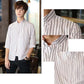 Spring and Summer Men's Mid-sleeve Striped Shirt Young Men's Summer Half-sleeve Casual Shirt